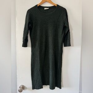 Dark green Hesperios knit dress, 100% baby alpaca, size small